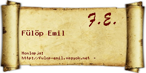 Fülöp Emil névjegykártya